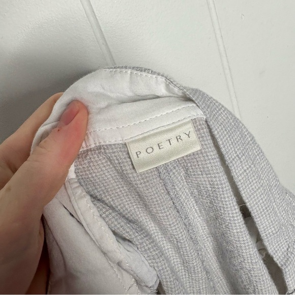 POETRY Tapered Trousers High-twist linen Ice Grey Women’s Size 14 100% Linen - Picture 8 of 10